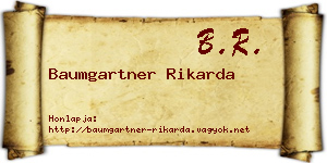 Baumgartner Rikarda névjegykártya